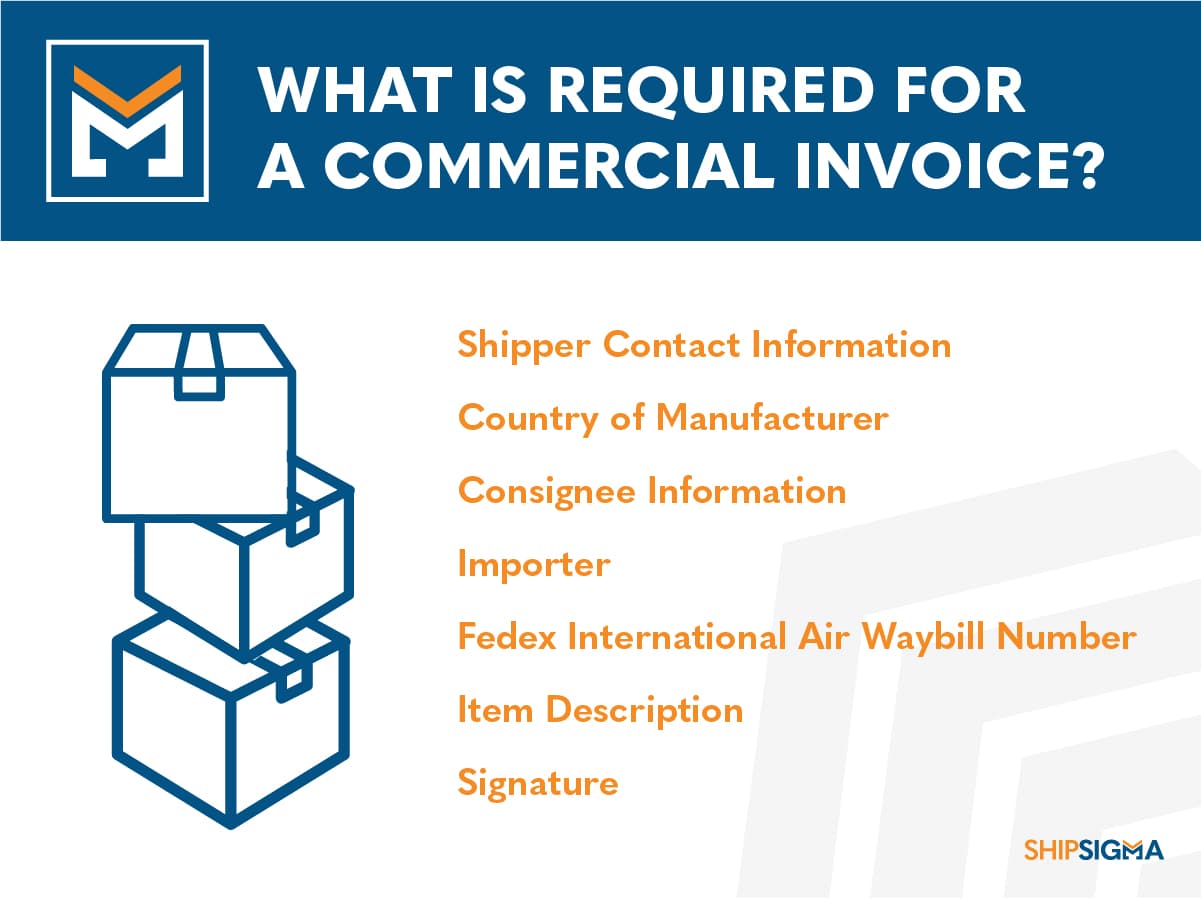 what is required for a commercial invoice