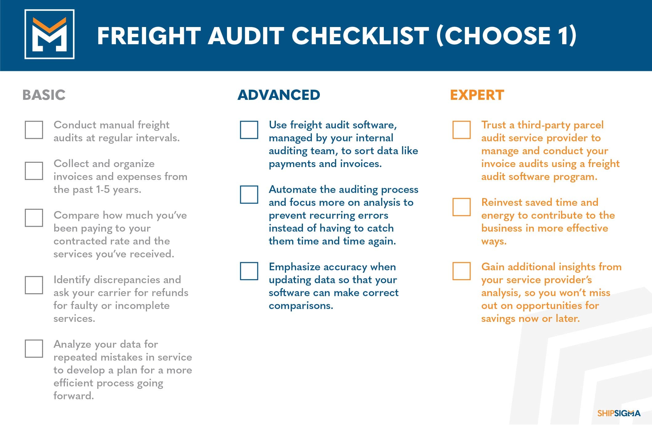 freight audit checklist 1